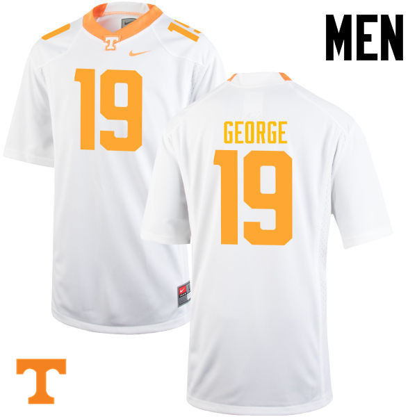 Men #19 Jeff George Tennessee Volunteers College Football Jerseys-White